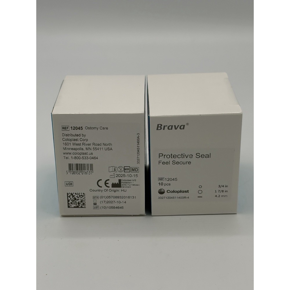 2 Boxes Coloplast Brava Protective Seal. Opening 3/4"-1/78" Ring (10ct Per Box)